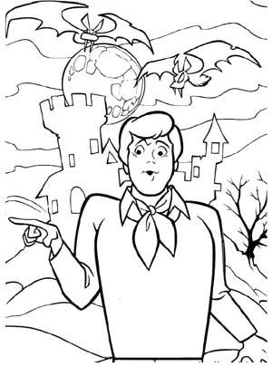 Kolorowanka Fred przed zamkiem